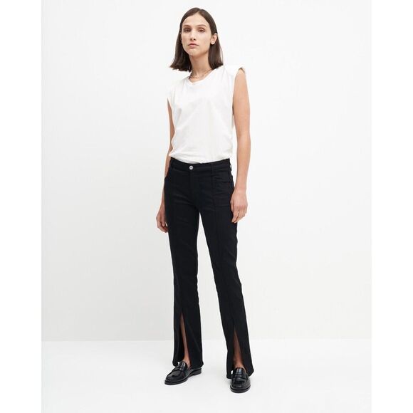7 For All Mankind Slim Illusion Kimmie Jean Womens 28 Black Straight Leg ERK1158 - Picture 1 of 10